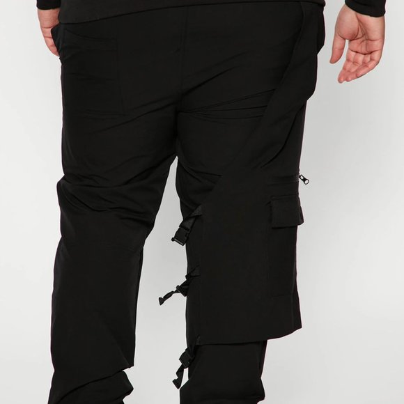 Fashion Nova Men Utility Cargo Pants Pockets Urban XXL Drawstring Straight Leg… - Picture 9 of 16